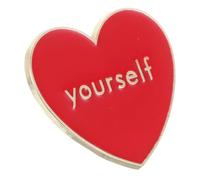 DOITOOL Lapel Pin at Valentine Parties English Word Design Heart Shaped Zinc Alloy Cute Red Enamel Brooch A and Empowering Message, for Decorating Bags and Backpacks