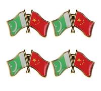 DOITOOL Lapel Pins Pins with Easy Attachment Brooches 4pcs Pakistan China Friendship Alloy Metal Unique Design for Women Men Suitable for Hats Jackets and Cultural Events