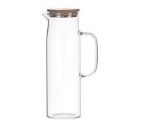 DOITOOL Large Capacity Glass Water Jug 1.2L Borosilicate Pitcher with Lid for Cold Beverages Fruit Juice and Tea Heat Resistant Clear Infuser Jug for Home and Fridge Use