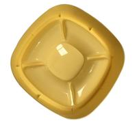 DOITOOL Large Capacity Plastic Pet Feeding Bowl for Small Dogs and Puppies Divided Design Protects Your Pet User-friendly Yellow Puppy Feeder for Slow Feeding
