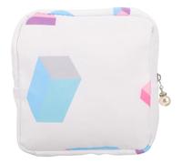 DOITOOL Large Capacity Sanitary Napkin Holder and Organizer for Women, White Oxford Cloth Storage Pouch with Smooth and Sturdy Zipper, Portable Travel Nappy Organiser for Convenient