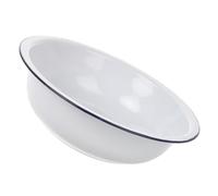 DOITOOL Large Enamel Mixing Bowl Vintage Enamelware Basin for Washing Vegetables Face Washing and Bread Mixing Easy to Clean White Enamel Dish