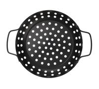 DOITOOL Large Holes Bbq Pan Carbon Steel Heat Resistant Non-Stick Grilling Plate with Double Handles for Backyard Barbecue and Family Cooking