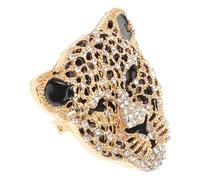 DOITOOL Large Leopard Brooch 3D Leopard Head Brooch for Party Stylish Zinc Alloy Pin with Rhinestones Eye-Catching Design Easy to Pair Outfits Unique Men'S Animal Motif Lapel Pin