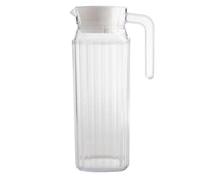 DOITOOL Large Plastic Pitcher with Lid Heat Resistant Hot Cold Water Carafe Water Jug for Juice Beverage Jar Ice Tea Kettle 1. 1L Clear