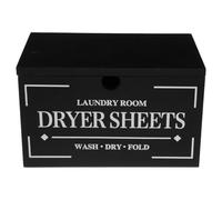 DOITOOL Laundry Lint Bin Minimalist Sl ppearance Dryer Sheet Holder Container with Lid Black Wood Multifunctional Storage Resistant to Deformation for Laundry Room Organization