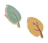DOITOOL Leaf Brooch Badge Pin Cute Japanese Design Zinc Alloy Easy to Attach Versatile Use Women Autumn Outfits Backpack Accessory 2pcs