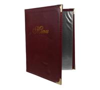 DOITOOL Leather Menu Covers A4 Menu Display Folder for Restaurant and Bar Use Easy to Replace Content Creative and Delicate Design for Restaurant Supply