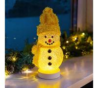 DOITOOL LED Christmas Lights Light up Snowman Ornaments with Hat USB Power Desk Mini LED Glowing Lights Christmas Table Centerpiece for Christmas Holiday Decoration
