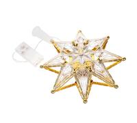 DOITOOL LED Christmas Tree Star Topper Sturdy Lighted Xmas Ornament with Warm White Glitter Lights for Holiday Home Office Church Decoration