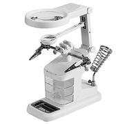 DOITOOL Led Magnifier Station for Soldering Work 3 Kind of Magnification 10 Led Lights and 2 Auxiliary Clips