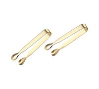 DOITOOL Lemon Tea Bags Stainless Steel Mini Serving Tongs 2Pcs Sugar Cube Tongs Gold Ice Cube Tongs Small Appetizer Tongs Desserts Clamp for Kitchen Tea Party Coffee Bar