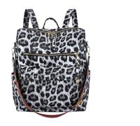 DOITOOL Leopard Printing Students Backpack, Large-capacity Pu Casual Daypack, Water-resistant Compact Texture, Fashion Shoulder Bag for Travel and Dating