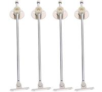 DOITOOL Lid Support Hinge 4 Pack Flap Stay Damper for Kitchen Cabinet Cupboard Door Stay Drop Leaf Support Rod for Wardrobe Bookcase Window Sill Platform 23.00 X 3.65 X 0.50 Cm