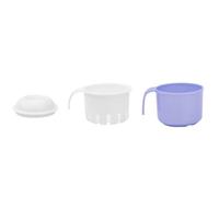 DOITOOL Lightweight Blue Denture Bath Box with Hanging Net, Pp False Teeth Storage Container the Elderly, Prevents Tooth Decay and Easy Cleaning