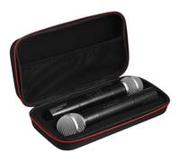 DOITOOL Lightweight Eva Dual Microphone Case with Mesh Compartment, Portable Travel Kit Featuring Secure Zipper and Crash-Resistant Design for Safe Microphone Storage