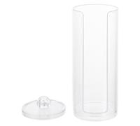 DOITOOL Lightweight Plastic Cosmetic Storage Box with Lid, Cylindrical Hair Ring Organizer for Bathroom and Dressing Table, Contemporary Design for Practical Beauty Storage