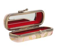 DOITOOL Lip Balm Case Lipstick Container Decorative Fabric Zinc Alloy Protecting Lipstick Easy to Carry Women Traveling Cosmetic Pouch with Delicate Patterns