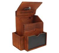 DOITOOL Lockable Vintage Wooden Suggestion Box with Key for Secure Voting Fundraising Donation and Prayer Requests Multiuse Community Ballot and Charity Tip Container for Offices Churches
