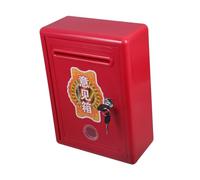 DOITOOL Lockable Wall Mailbox Outdoor Mailbox for Mail Donation Feedback Suggestions with Secure Lock Elegant Red Wall-mounted Post Box for Home Office Business
