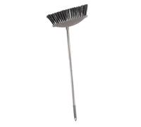 DOITOOL Long Handle Outdoor Broom Stainless Steel Household Floor Wiper for Kitchen Garage Cleaning Indoor Sweeping Tool with Flat Side Design for Easy Dust Collection