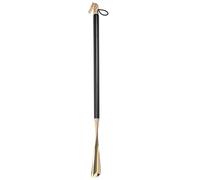 DOITOOL Long Handled Shoe Horn Black Wood and Copper Shoe Wearing Tool with Rounded Edges Helps Reduce Bending for Elders Home Use