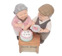 DOITOOL Loving Elderly Couple Figurine Memorial Day Ornament Compact Resin Statue for Living Desktop Decoration Romantic for Grandparents