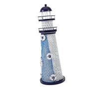 DOITOOL Mediterranean Style LED Lighthouse Night Light Iron Ornament Ocean Theme Desk Lamp Warm Romantic Home Decoration