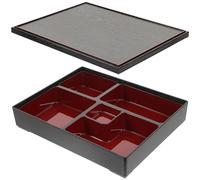Doitool Medium-Sized Bento Box with Grain Cover Japanese Style Lunch Box Meal Prep Container with 5 Compartments for Office School Travel Plastic Sushi Food Carrier 11.81X9.45X2.17In