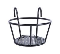 DOITOOL Metal Brackets Railing Planter Basket Hanging Balcony Planter Holder Mounted Railing Round Flower Pot Holders Over The Rail Potted Stand Plant Baskets for Balcony Garden Metal Stand