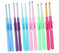 DOITOOL Metal Crochet Hooks Kit Color 12pcs Mixed Style Lightweight Practical Knitting Needles for Beginners and Experienced Crochet Knitters