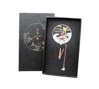 DOITOOL Metal Round Chinese Bookmark with Tassel Creative Traditional Literary Page Marker for Readers Students Writers Graduates Home and Office Use Random Style