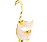 DOITOOL Metal Swan Spoon Holder for Kitchen and Restaurant Use, Golden Metal Coffee Spoon Organizer with Convenient Storage and Compact Design, for Parties and Gatherings