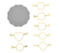 DOITOOL Metal Wax Seal Mold Kit with Golden Zinc Alloy 7pcs Silicone Mat for Efficient and Precise Wax Seal Projects and Cards Sealing