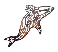 DOITOOL Metal Whale Ornament Wall Pendant for Home Decor, Lightweight Brown Metal Sculpture, Easy to Install Stylish Wall Hanging Decoration for Room in Your Home