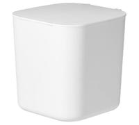 DOITOOL Mini Kitchen Trash Can with Lid, White Desktop Waste Bin for Home and Office, Compact Portable Rubbish Basket for Countertop Storage