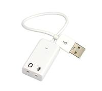 DOITOOL Mini Usb Sound Card Adapter for Notebook Laptop White Converts Audio for Speaker Box Use