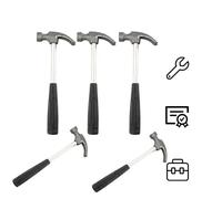 DOITOOL Mini Wooden Hammers Kids : 5pcs Hammer Carpenter Tools Camping Toys Kids Playset Outdoor Curved Double Industrial Tool Small Household Metal Black Child for Electrical Metalworking Repair 17cm