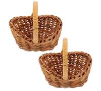 DOITOOL Mini Woven Flower Basket with Handle 2.75 Inch Small Handheld Wicker Basket for Home Wedding Party Decoration and Flower Arrangements