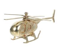 DOITOOL Miniature Brass Helicopter Statue Lifelike Design and Vintage Elegant Style, Decorative Collectible Piece for Home Office Shelf Display Or Present for Birthdays and Commemorative