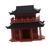 DOITOOL Miniature Chinese Pavilion Garden Statue for Aquarium and Desktop Decorative Tabletop Pavilion with Classical Architecture Design Plastic Landscaping Adornment for Zen and Bonsai