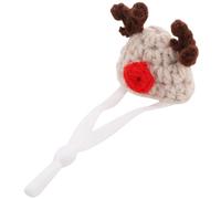 DOITOOL Miniature Knitted Reindeer Hat for Small Animals Hamster Chinchilla Woolen Yarn Pet Accessory Halloween Costume Small Animal Photo Prop