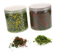 DOITOOL Miniature Shrubs and Artificial Grass Craft Powder Set, Mixed Colored Static Grass for Architectural Model Landscaping, Diy Sand Table Scenery Supplies, 120g for Model Railway and Dollhouse