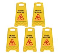 DOITOOL Miniature Wet Floor Warning Sign 5Pcs Dollhouse Accessories Realistic Mini Slippery when Wet Floor Signs for Role Play Safety Education Toy Scene Decoration