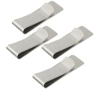 DOITOOL Money Clips and Rust-resistant Finish with Strong Clipping Force Unique Simple Design Stainless Steel 4pcs Portable Wallet Clips for Small Items and Tickets for Everyday Office