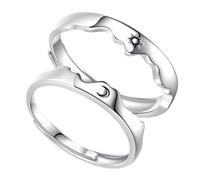 DOITOOL Moon Sun Adjustable Open Rings for Couples Long-Distance Relationship Friendship Jewellery for Men and Women