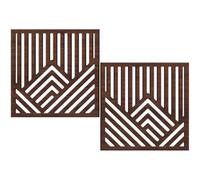 DOITOOL Mountain Easy Patterns Rustic Colour Installation Coffee 2pcs Wooden Wall Decor with Hollowed Abstract Style Wall Sculptures for Home Or Study Decoration