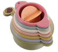 DOITOOL Multi-color Rabbit Stacking Cups for Garden Rabbits Plastic Bunny with Raised Edges for Hiding Food Smooth Surface Feeding Bowls and Playtime Fun Various for Boredom Relief
