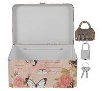 DOITOOL Multi-functional Tinplate Storage Box with Lock Compact Desktop Organizer for Small Items and Presents Suitable for Wedding and Banquet Storage