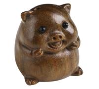 DOITOOL Multifunctional Wooden Pig Pendant Keychain Bag Hanging Decoration Cute Carving Ornament for Home and